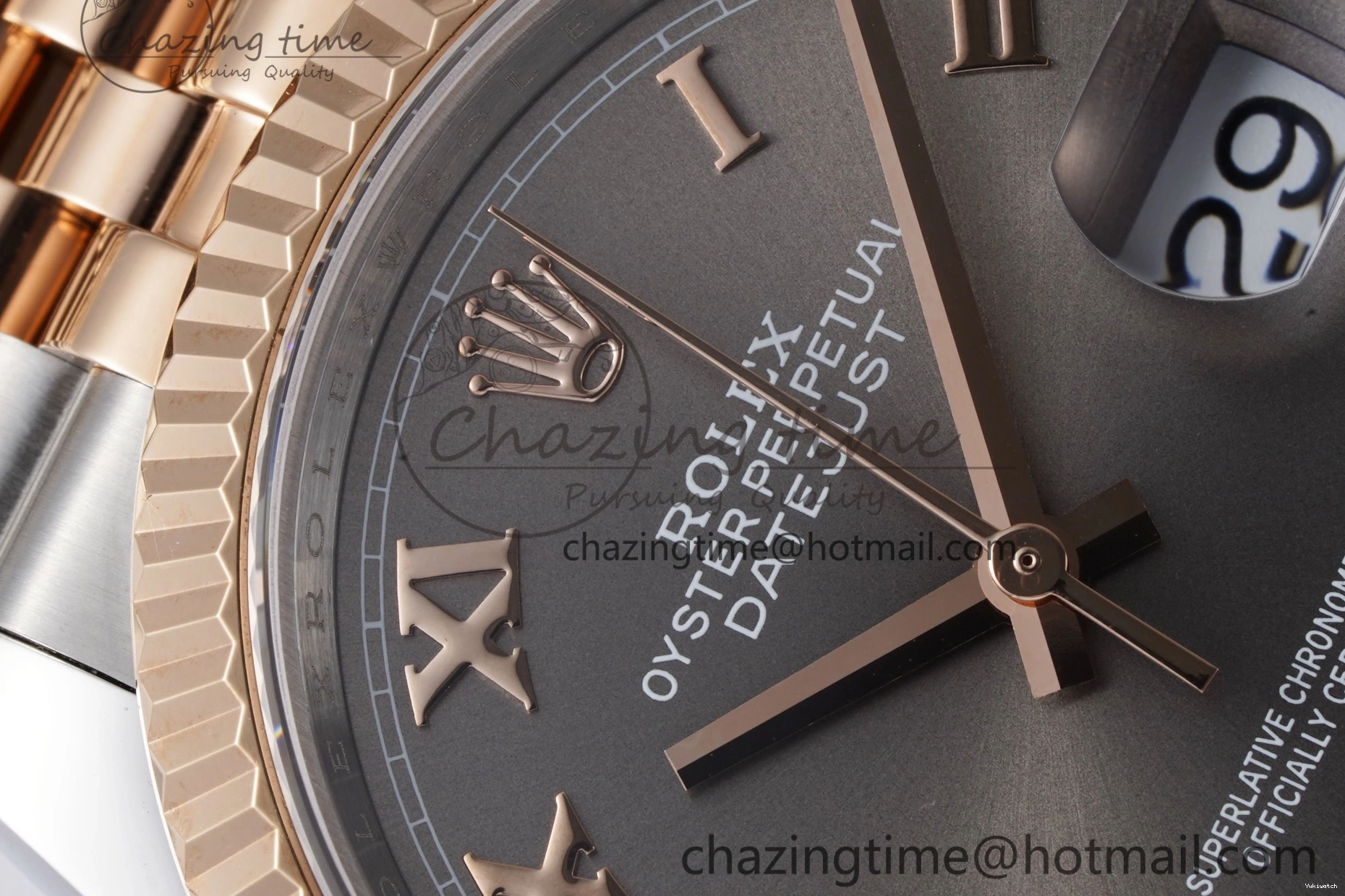 Gray Markers Bracelet Dial 126231 RG 36 DateJust JDF Plated Jubilee 904L RG Steel Roman V2 SS on 1218